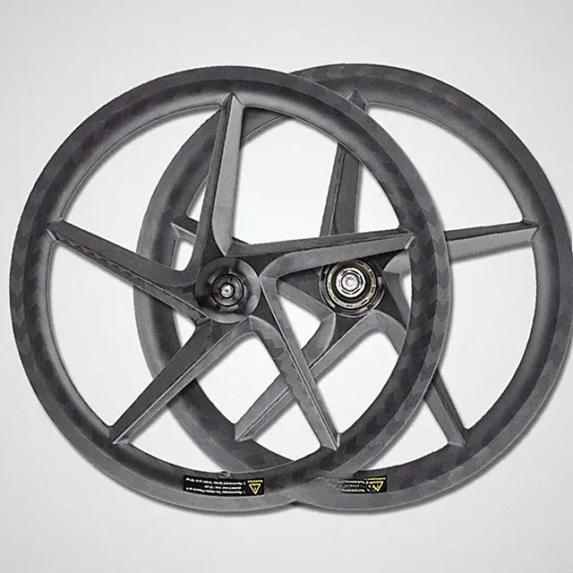 16" 349 Carbon Folding Road Bike 5 Spokes Wheelset Disc Brake Quick Release Hub