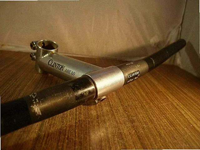 1990's MTB aluminium handlebar & steel stem Clinton made in USA 1 1/8''