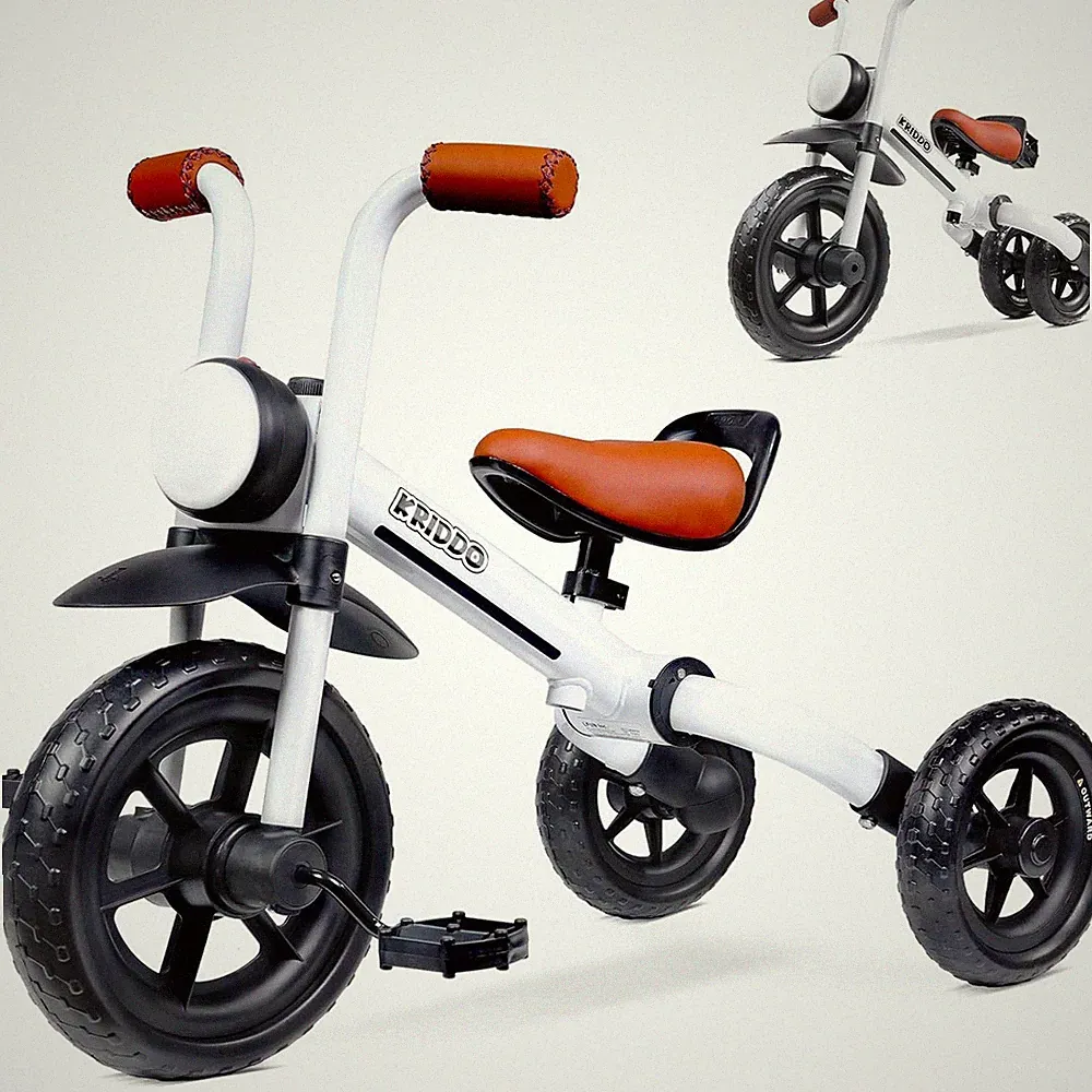 2-in-1 Kids Balance Bike & Tricycle for Ages 2-5, Soft Grip, White