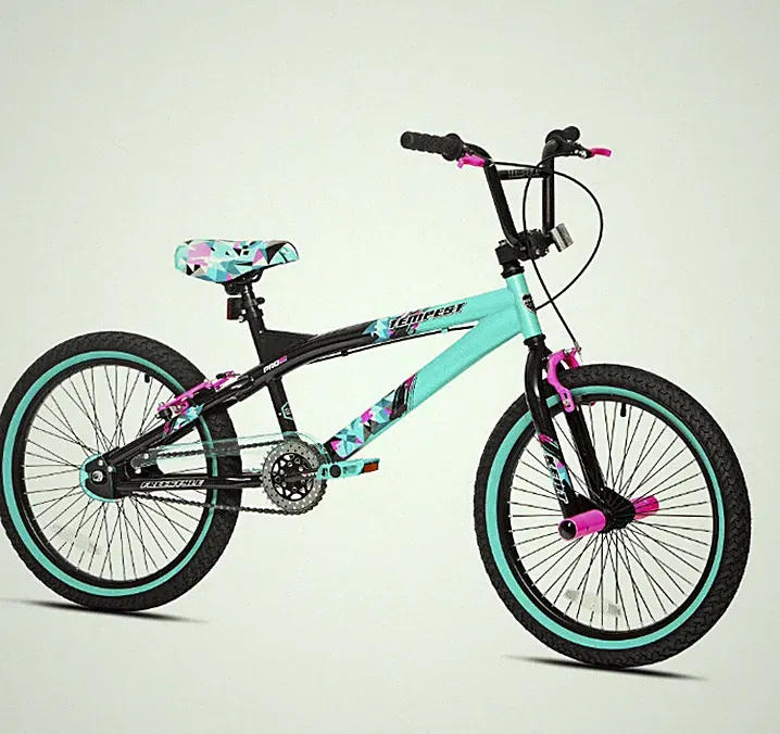 20" Tempest BMX Bicycle, Fits Riders 4'2" - 5', Black/Aqua, Child, Unisex