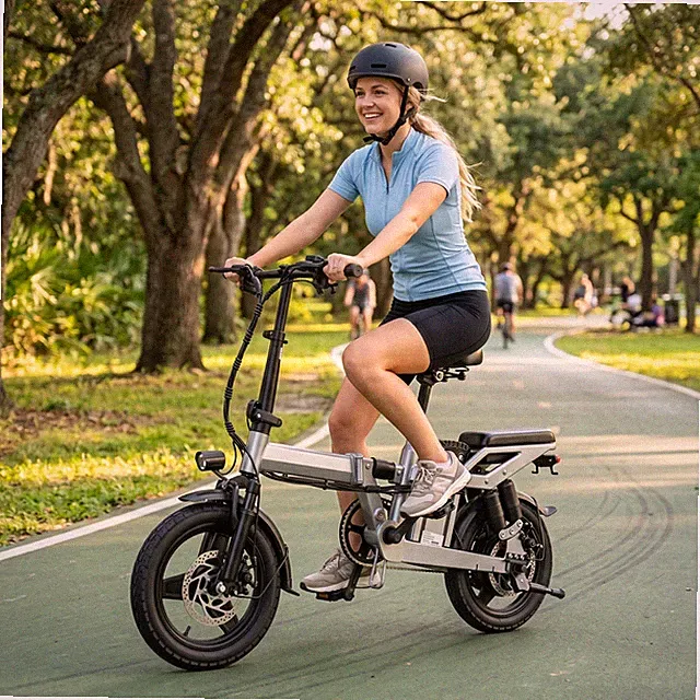 30MPH Folding Electric Bike for Adults, 750W 48V 10.4AH 14" Commuter City Ebike