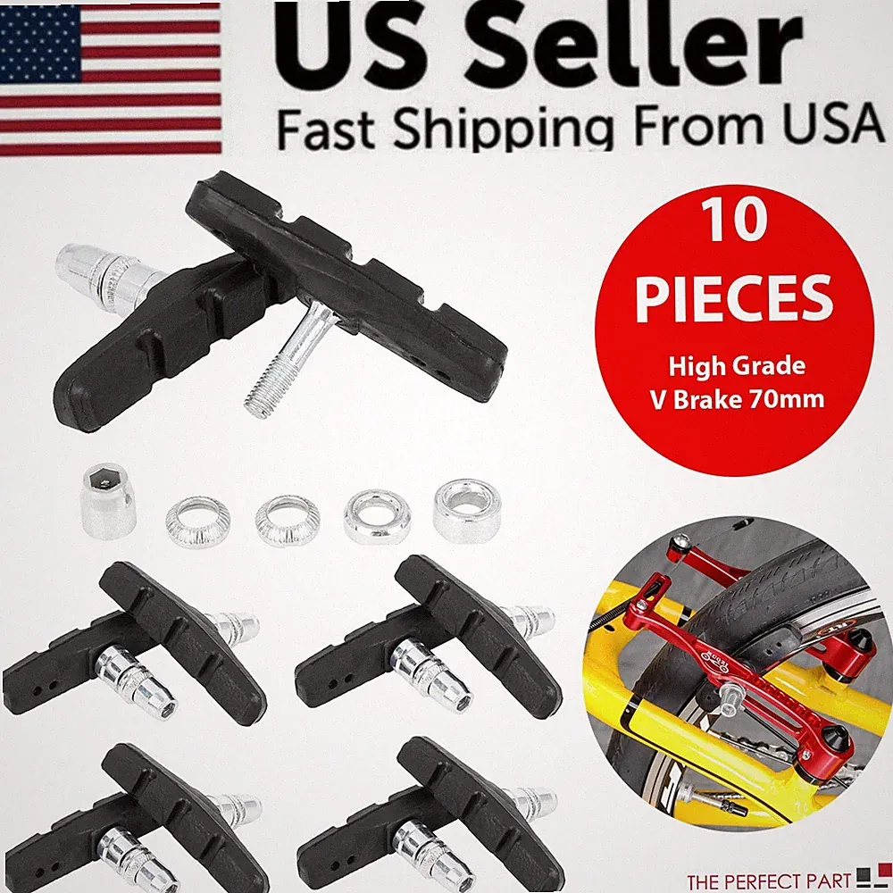 5 Pairs High Grade Cycling Bicycle Bike V Brake Pads 70mm Shoes Pads Black