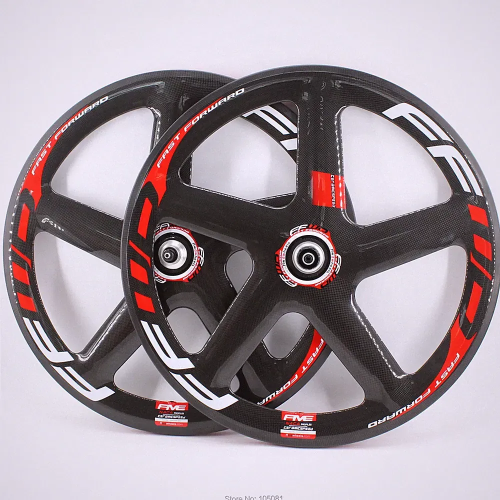 700C Fixed Gear Track Road Bike Wheels Carbon Fibre 5 Spokes Bicycle Wheelset