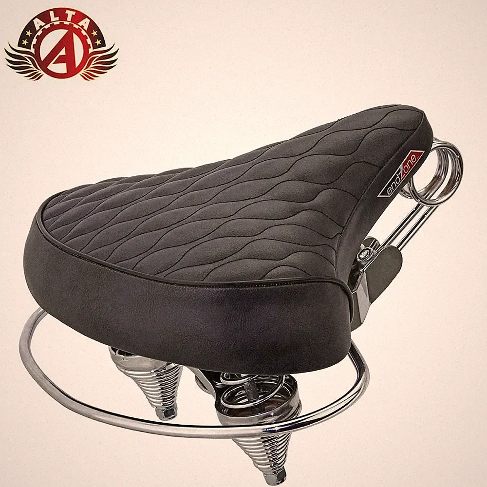 ALTA Beach Cruiser Bicycle Deluxe Comfort Seat Black Diamond Saddle w/Springs.