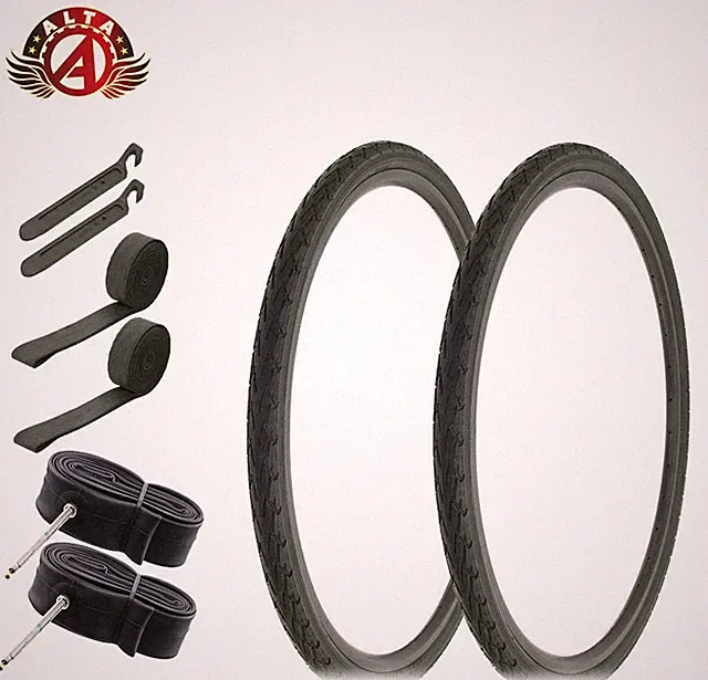 ALTA TIRES 700 x 40 Black DB-7044 W/ TUBES, RIM STRIPS & TIRE LEVERS 60mm Presta