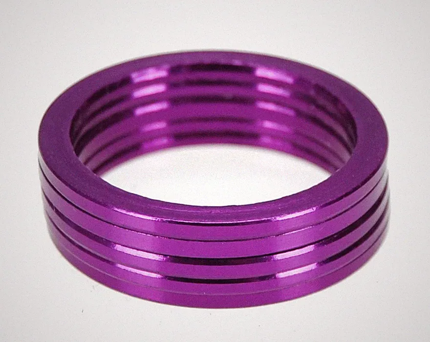Bicycle MINI BMX ROAD MTB headset spacers 1" threadless (SET of 5) 2mm - PURPLE