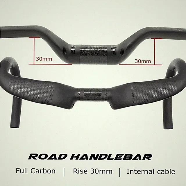 Full Carbon Integrated Gravel Bicycle Handlebar 400-440mm Width Matte Bent Bar