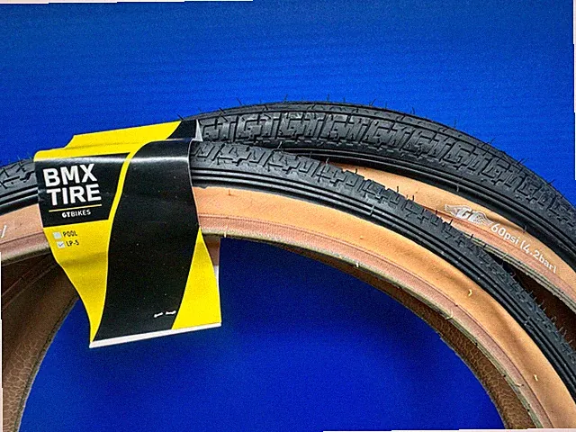 GT LP-5 26" x 2.2" BMX bicycle skinwall tire - BLACK with TAN SKINWALL