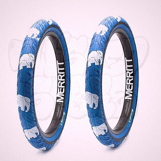 PAIR Merritt Billy Perry FTL Collab Option BMX Bike Street Tires 20 x 2.35 Blue