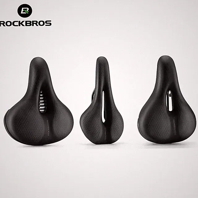 ROCKBROS Bicycle Cushion Soft Saddle Comfort Wide Mountain Bike PU Hollow Seat