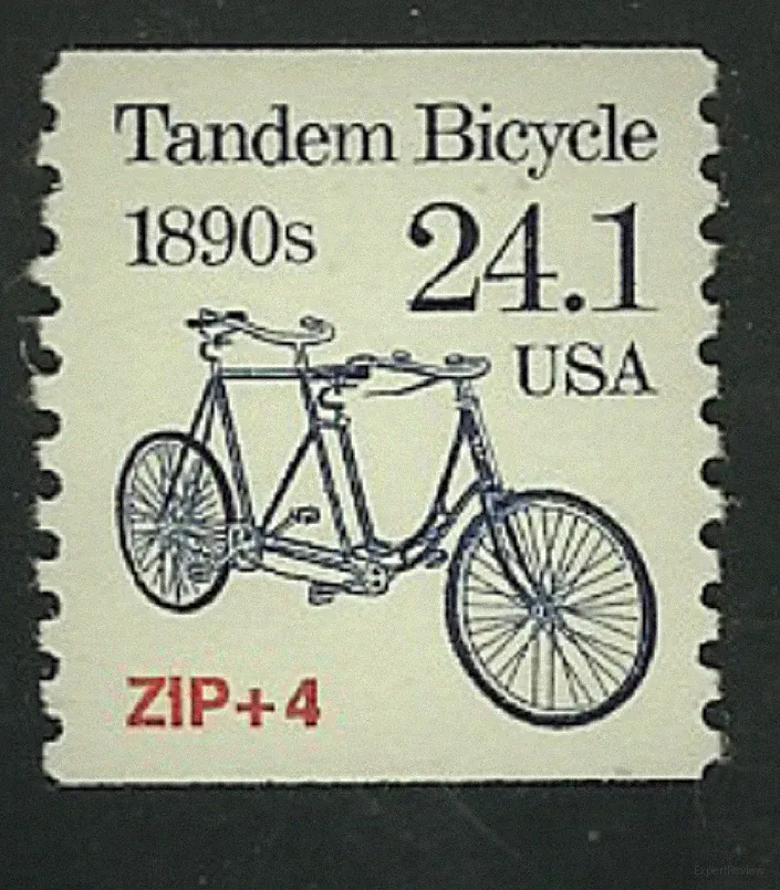 Scott # 2266...24.1 Cent...Tandem Bicycle...5 Stamps...Zip + 4