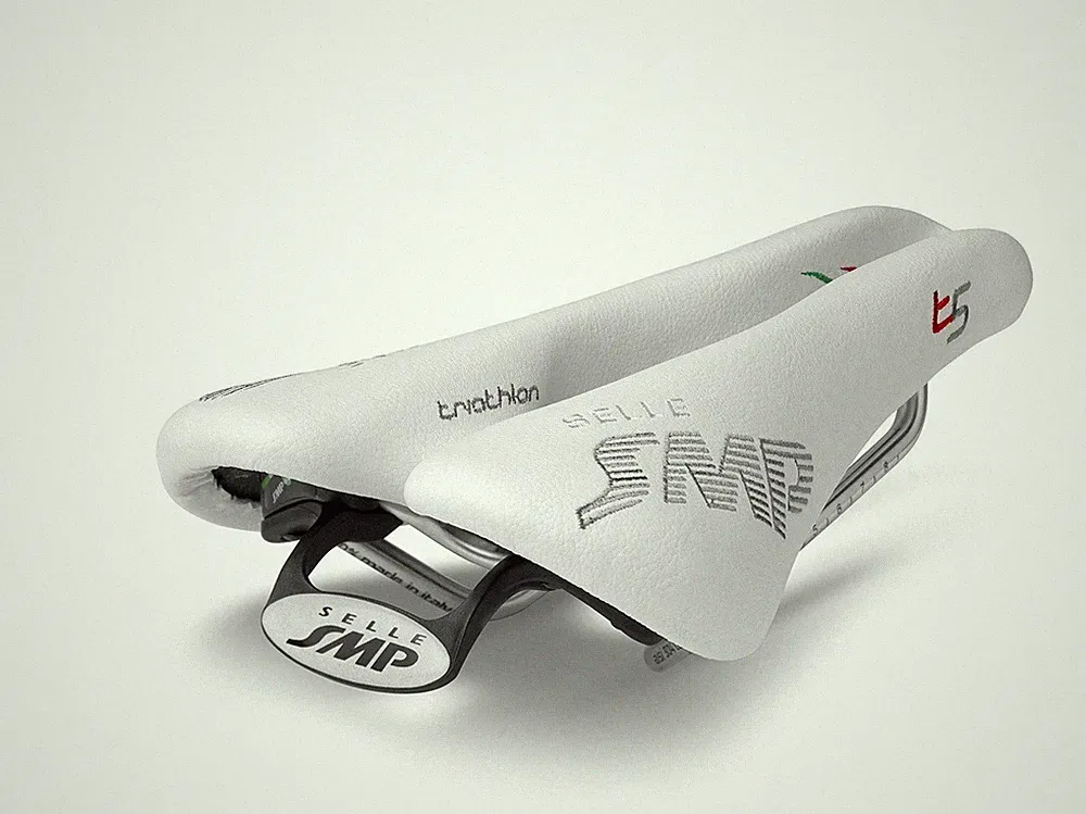 Selle SMP T5 Triathlon Bicycle Saddle, White, 251 x 141 | Bicycle Seat