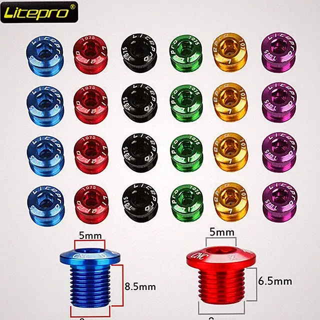 US 4/5PCS Single/Double/Triple Speed 6.5/8.5mm MTB Bike Chainring Bolts Screws